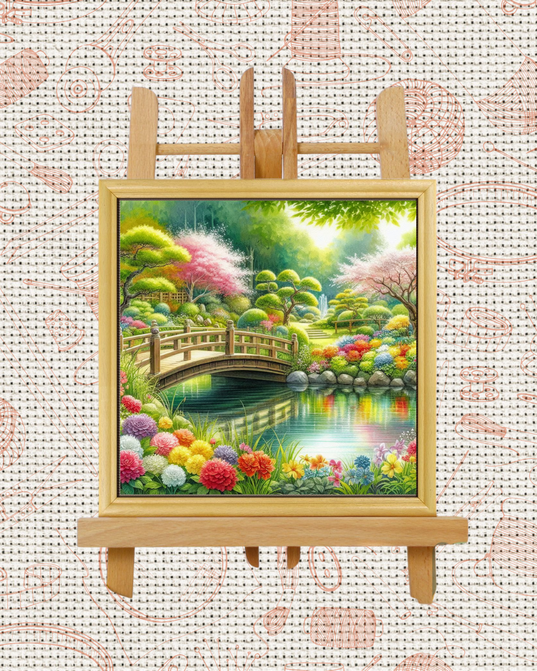 Japanese Garden Cross-Stitch Kit – Beginner Friendly