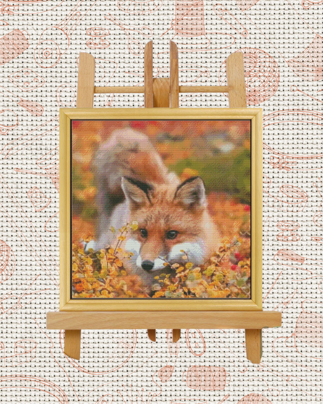 Autumn Fox Cross-Stitch Kit – Beginner Friendly