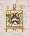Happy Sloth Cross-Stitch Kit – Beginner Friendly