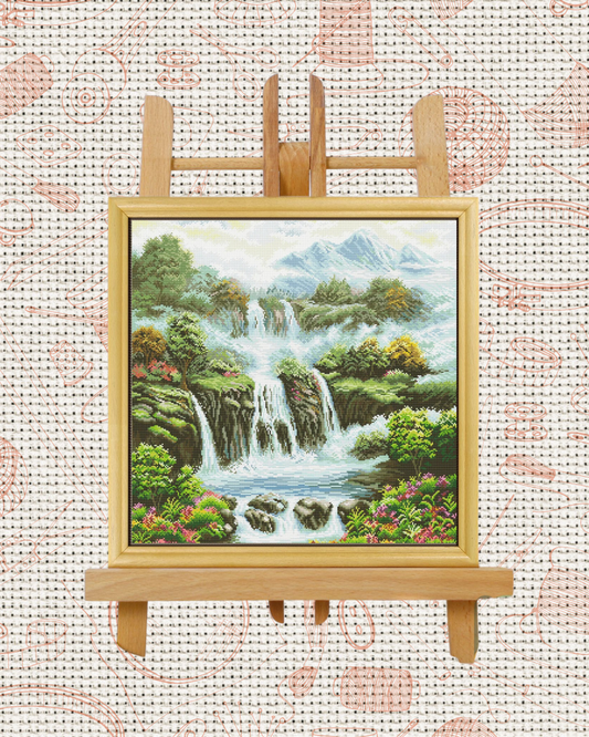 Mountain landscape Cross-Stitch Kit – Beginner Friendly