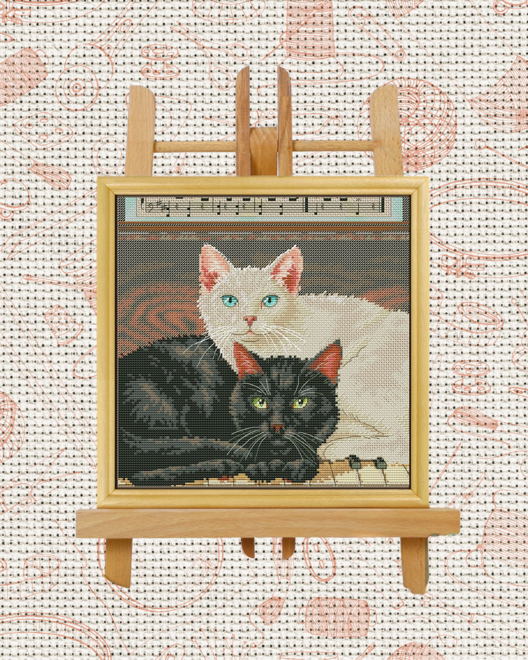 Ebony and Ivory Cross-Stitch Kit – Beginner Friendly