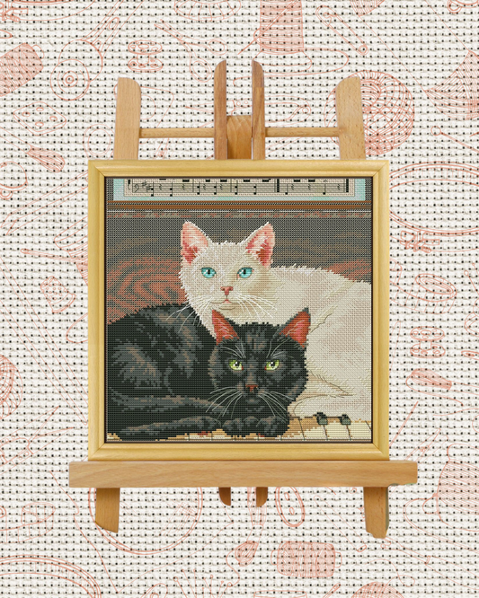 Ebony and Ivory Cross-Stitch Kit – Beginner Friendly