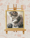 Playing Kitten Cross-Stitch Kit – Beginner Friendly