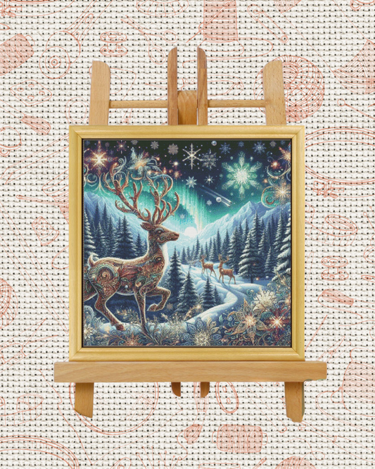 Magical Deers Cross-Stitch Kit – Beginner Friendly