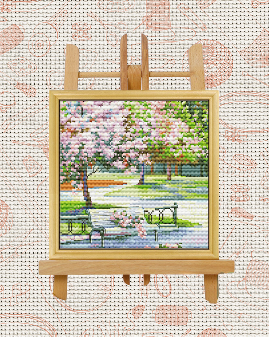 Spring Park Cross-Stitch Kit – Beginner Friendly