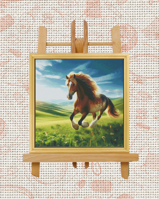 Horse brown Cross-Stitch Kit – Beginner Friendly