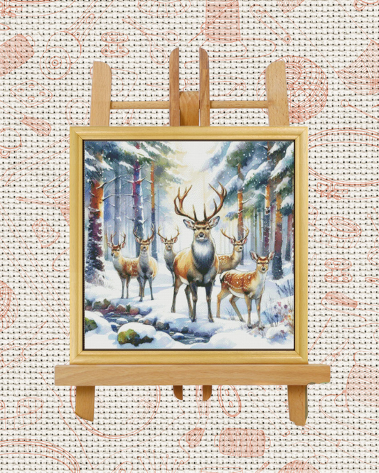Winter Forest Cross-Stitch Kit – Beginner Friendly