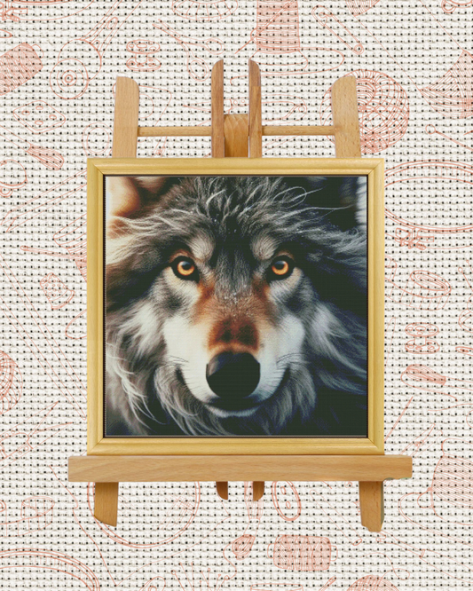 Wolf Cross-Stitch Kit – Beginner Friendly