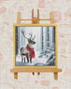 Winter Deer Reindeer Cross-Stitch Kit – Beginner Friendly