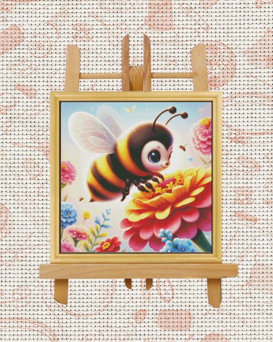 Bee Cross-Stitch Kit – Beginner Friendly