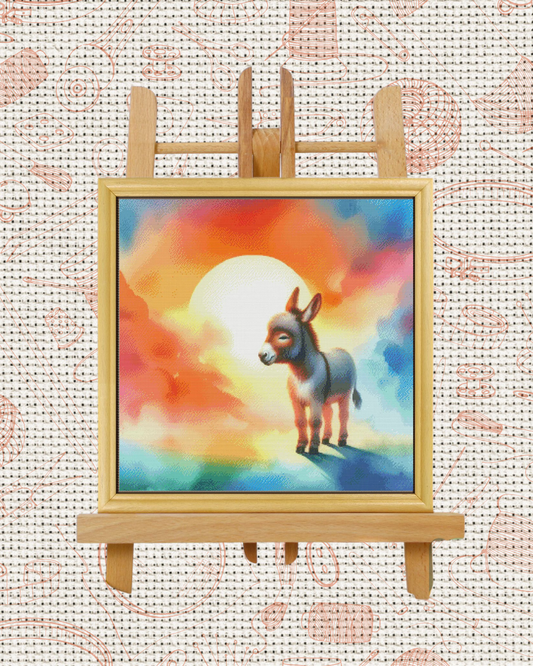 Donkey with the moon Cross-Stitch Kit – Beginner Friendly