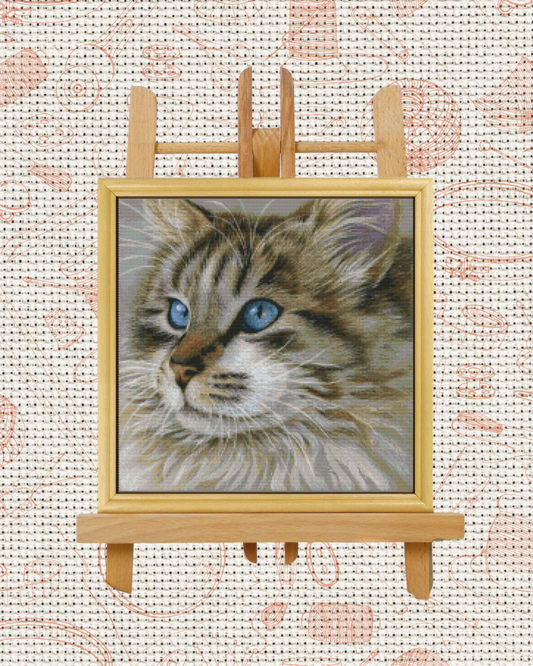 Portrait of a Cat Cross-Stitch Kit – Beginner Friendly