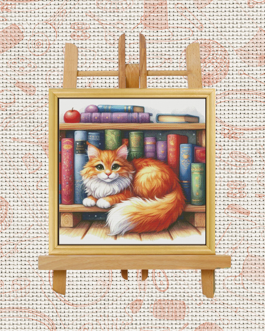 Sleeping Cat Cross-Stitch Kit – Beginner Friendly