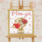I Love You, Bear Cross-Stitch Kit – Beginner Friendly