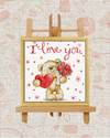 I Love You, Bear Cross-Stitch Kit – Beginner Friendly